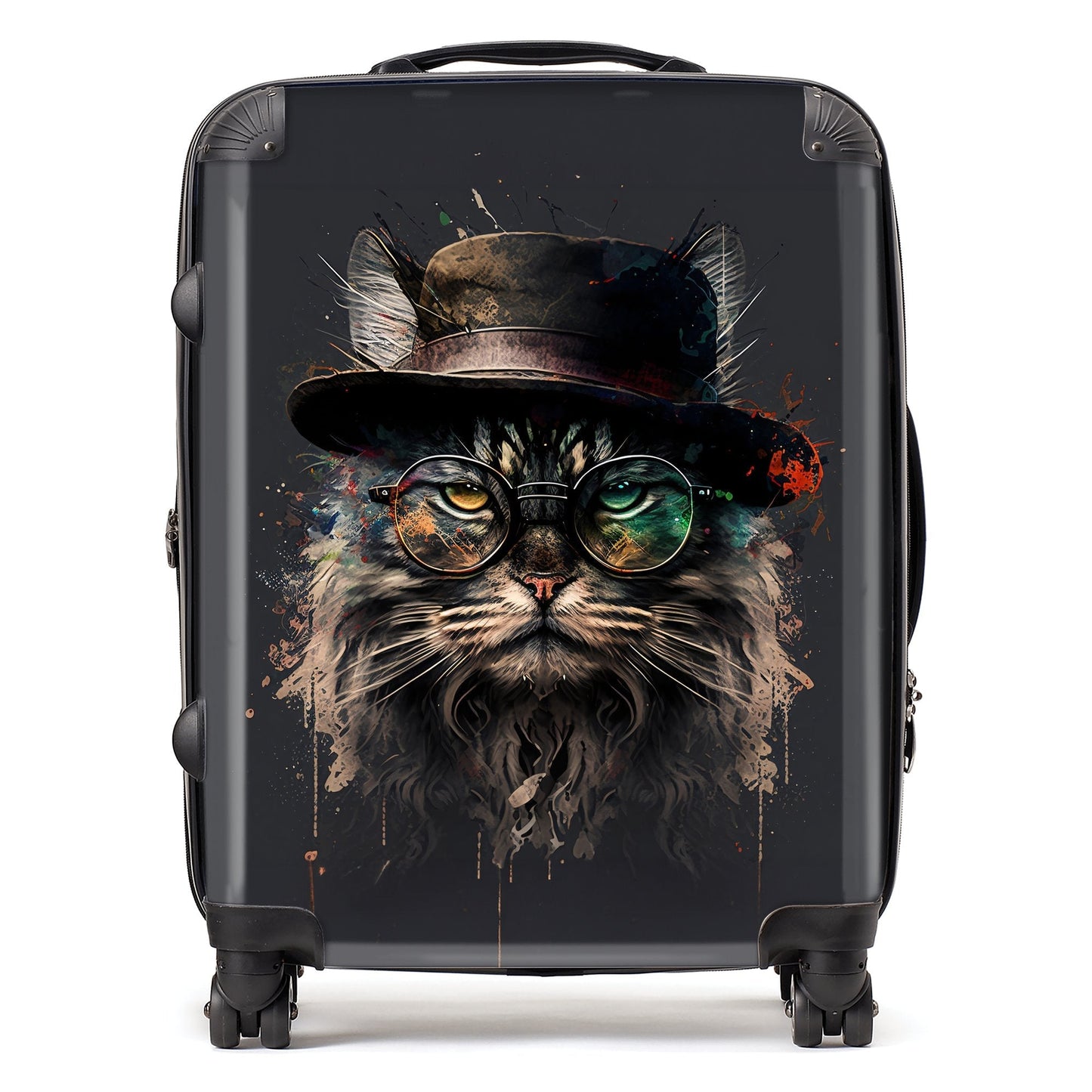 Maine Coon Cat With Glasses Splashart Suitcase