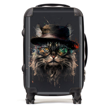 Maine Coon Cat With Glasses Splashart Suitcase