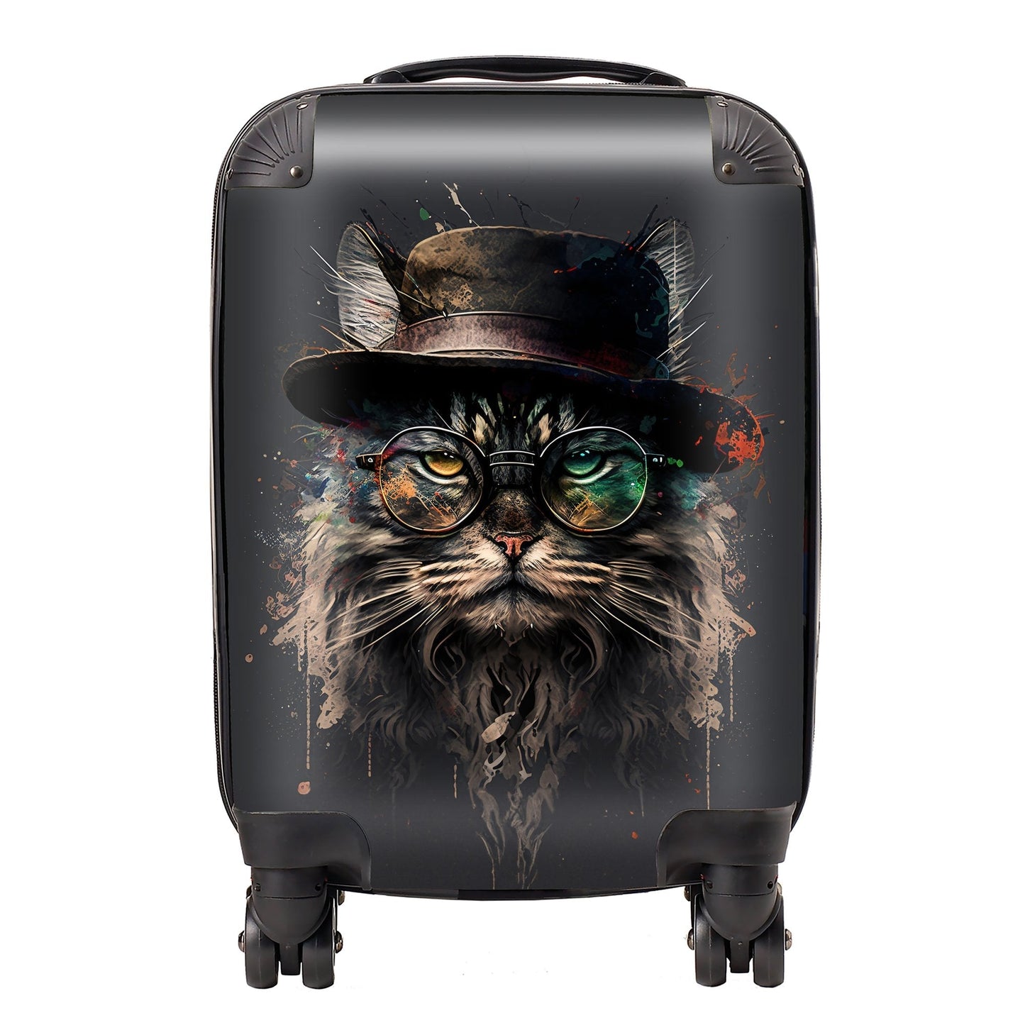 Maine Coon Cat With Glasses Splashart Suitcase