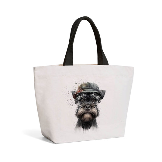 Miniature Schnauzer Dog Splashart Beach Shopper Tote Bag