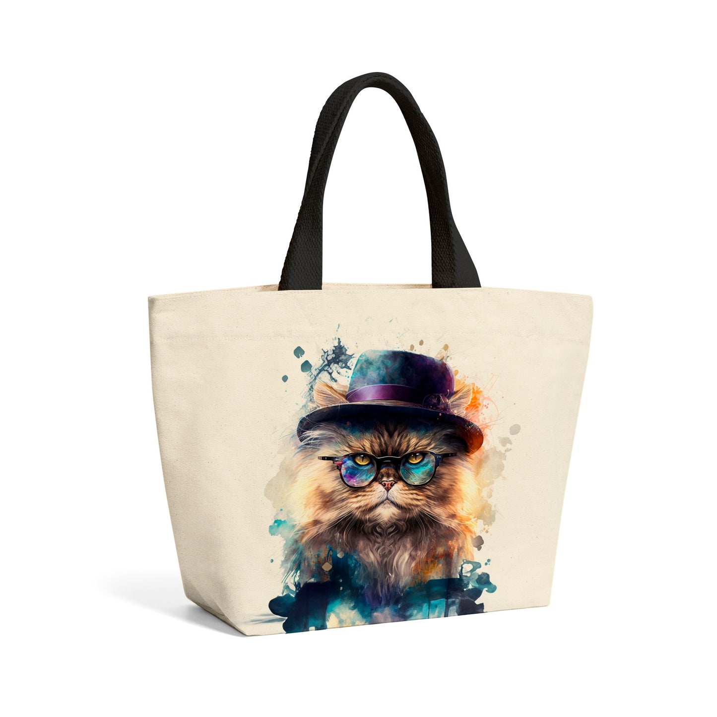 Persian Cat Splashart Beach Shopper Tote Bag