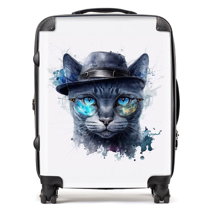 Russian Blue Cat Splashart Suitcase