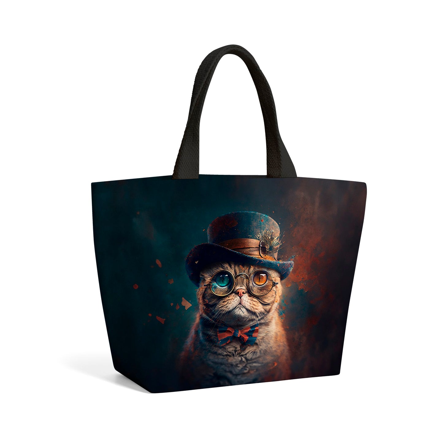 Scottish Fold Cat Splashart Beach Shopper Tote Bag