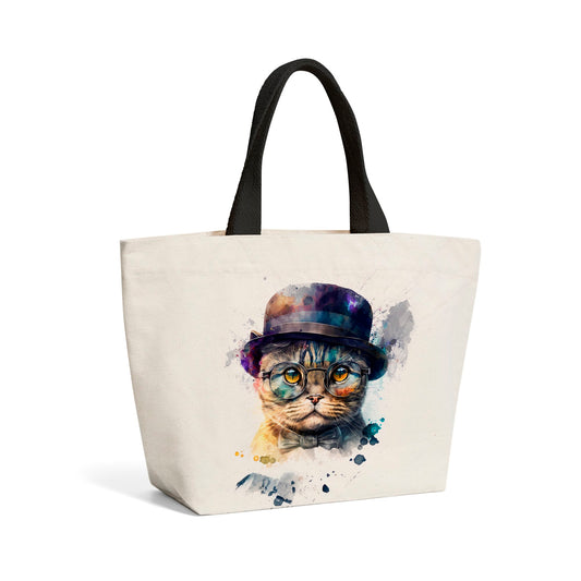 Scottish Fold Cat Splashart Beach Shopper Tote Bag