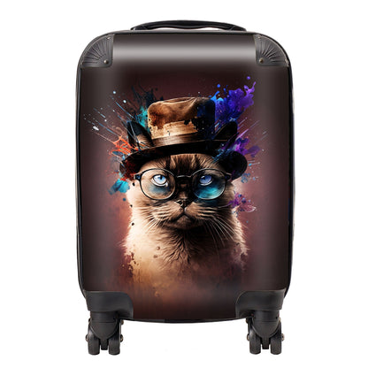 Siamese Cat Face Splashart Suitcase