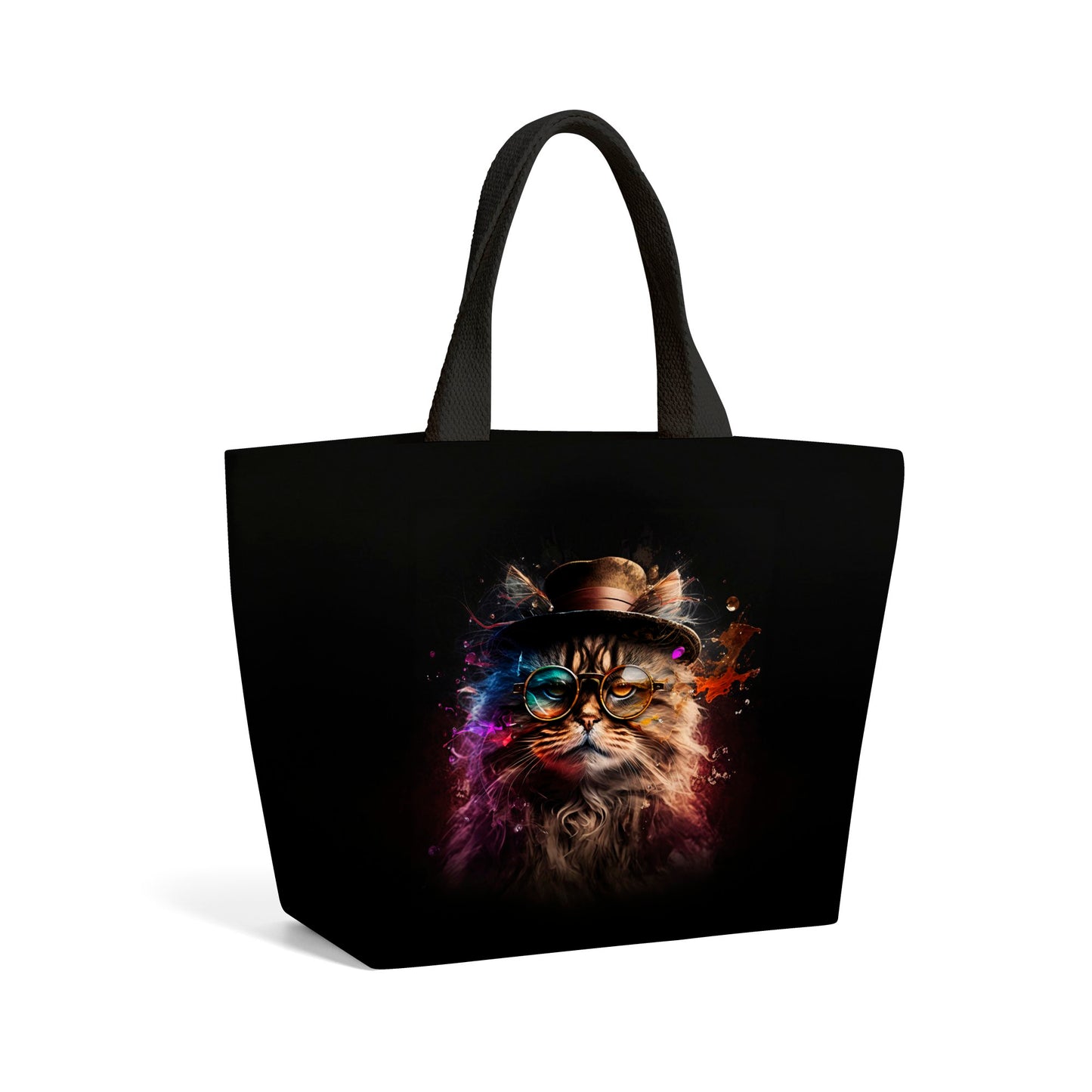 Siberian Cat Splashart Beach Shopper Tote Bag