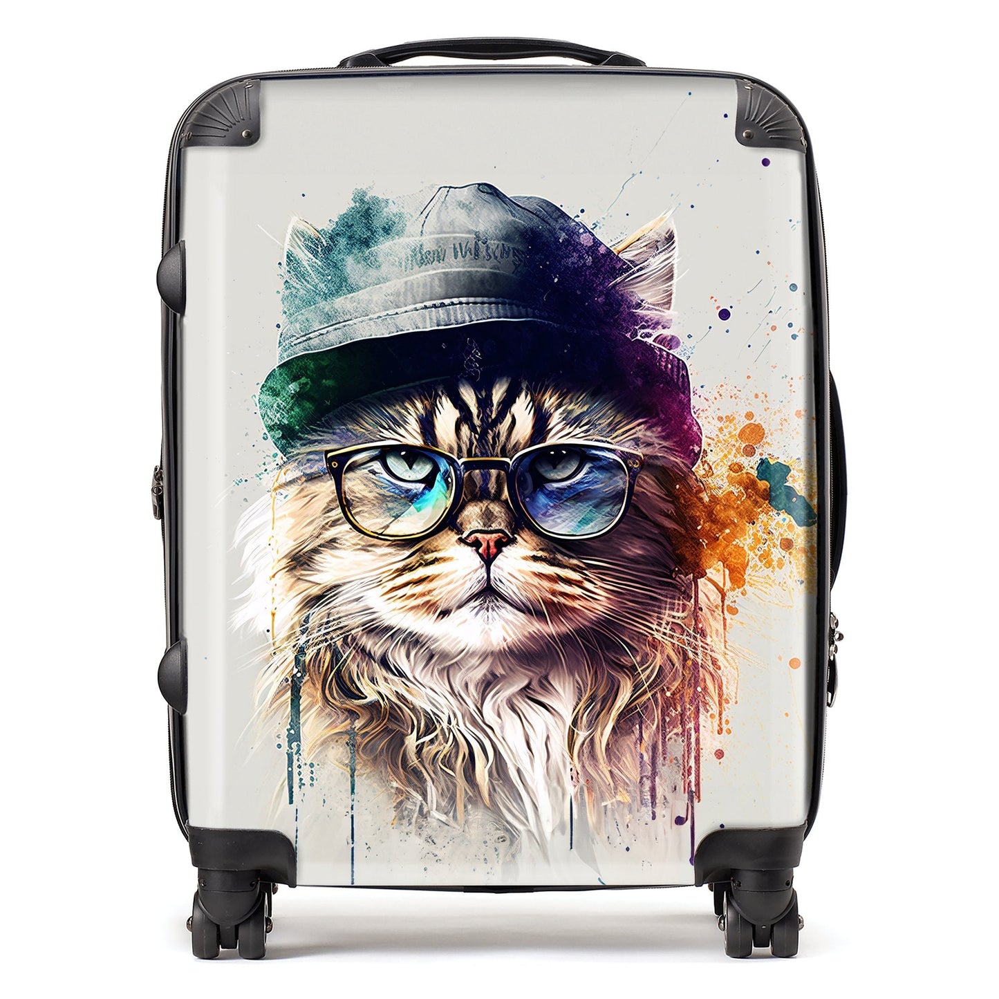 Siberian Cat Face Splashart Suitcase