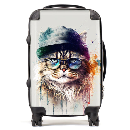 Siberian Cat Face Splashart Suitcase