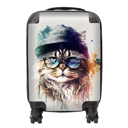 Siberian Cat Face Splashart Suitcase