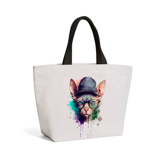 Sphynx Cat Splashart Beach Shopper Tote Bag