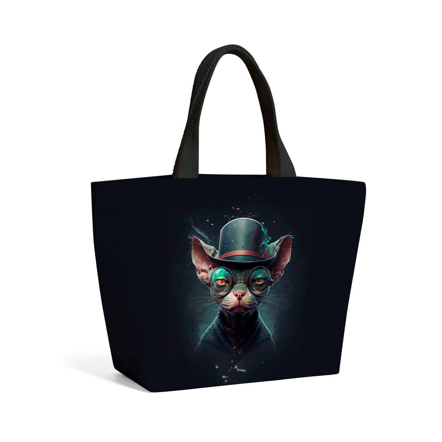 Sphynx Cat With Glases Splashart Beach Shopper Tote Bag