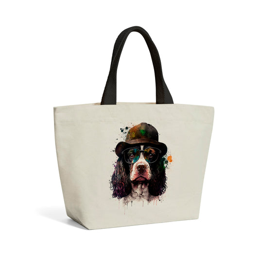 Springer Spaniel Dog Splashart Beach Shopper Tote Bag