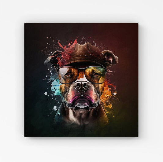 Staffordshire Bull Terrier Dog Splashart HD Metal Print