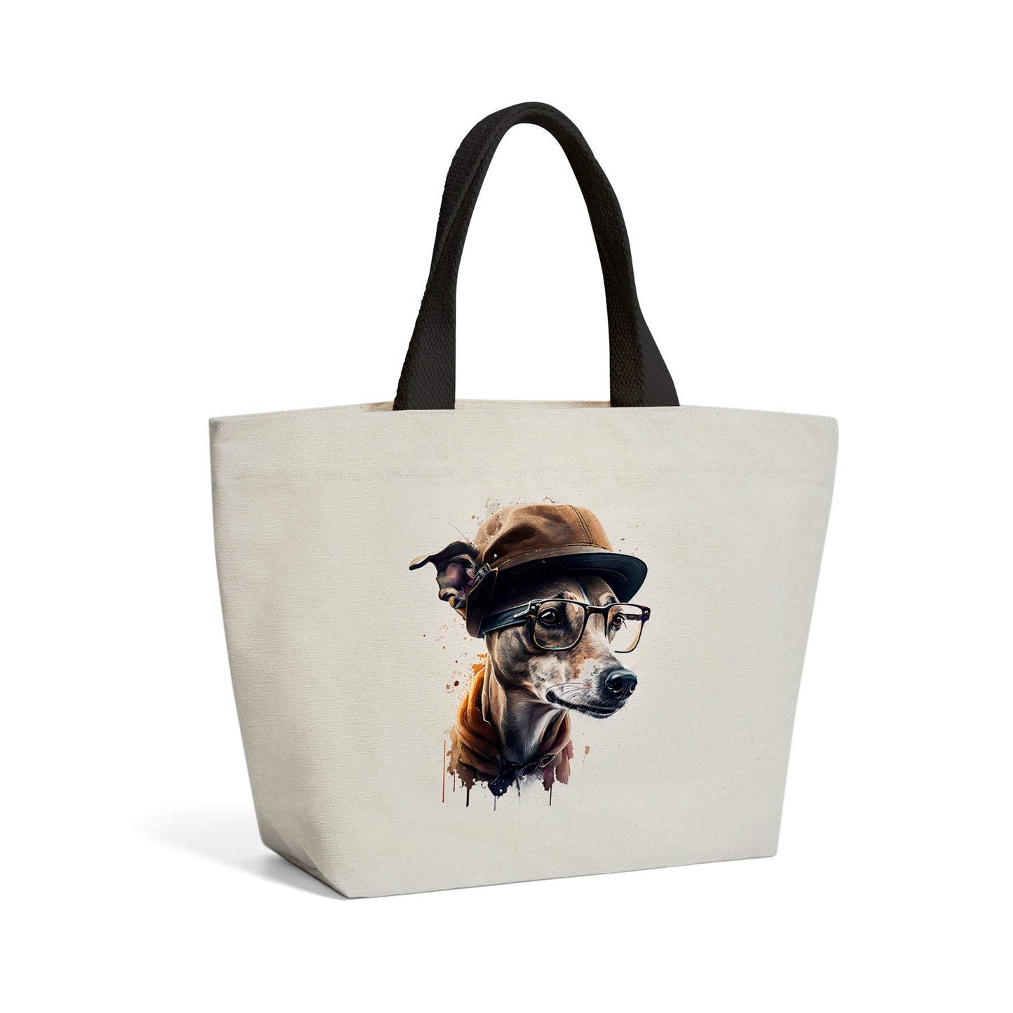 Whippet Dog Splashart Beach Shopper Tote Bag