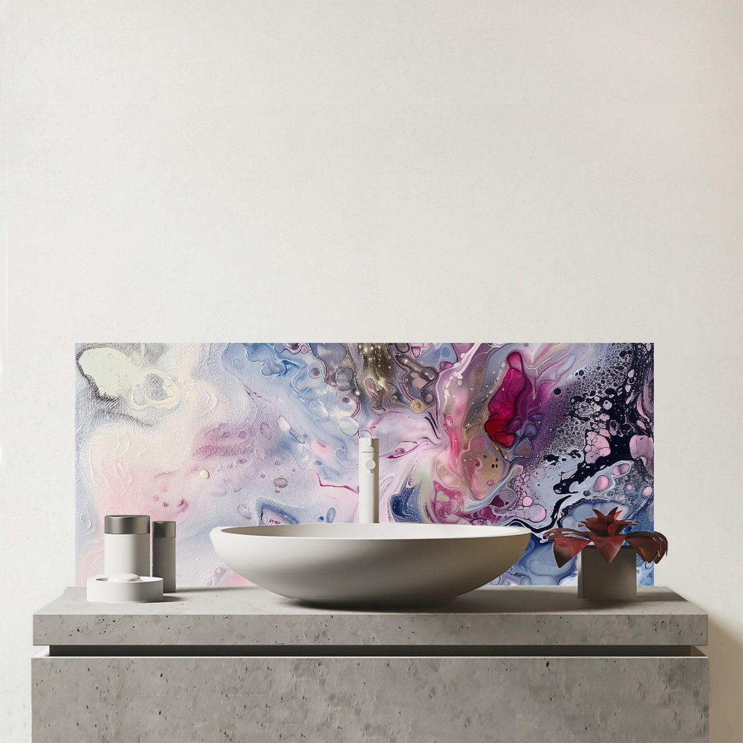 Ethereal Swirls: Dreams In Motion Glass Bathroom Splashback