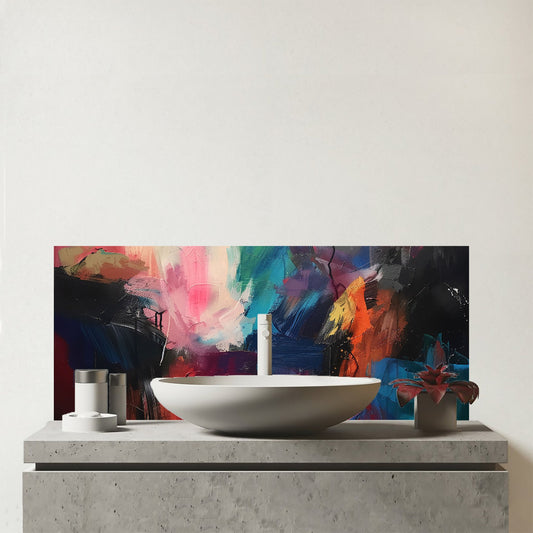 Cosmic Fusion: Colours Of The Universe Glass Bathroom Splashback