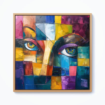 Fragmented Vision: Eyes Of The Soul Framed Canvas