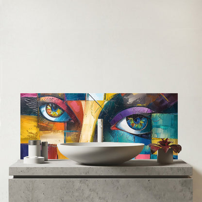 Fragmented Vision: Eyes Of The Soul Glass Bathroom Splashback