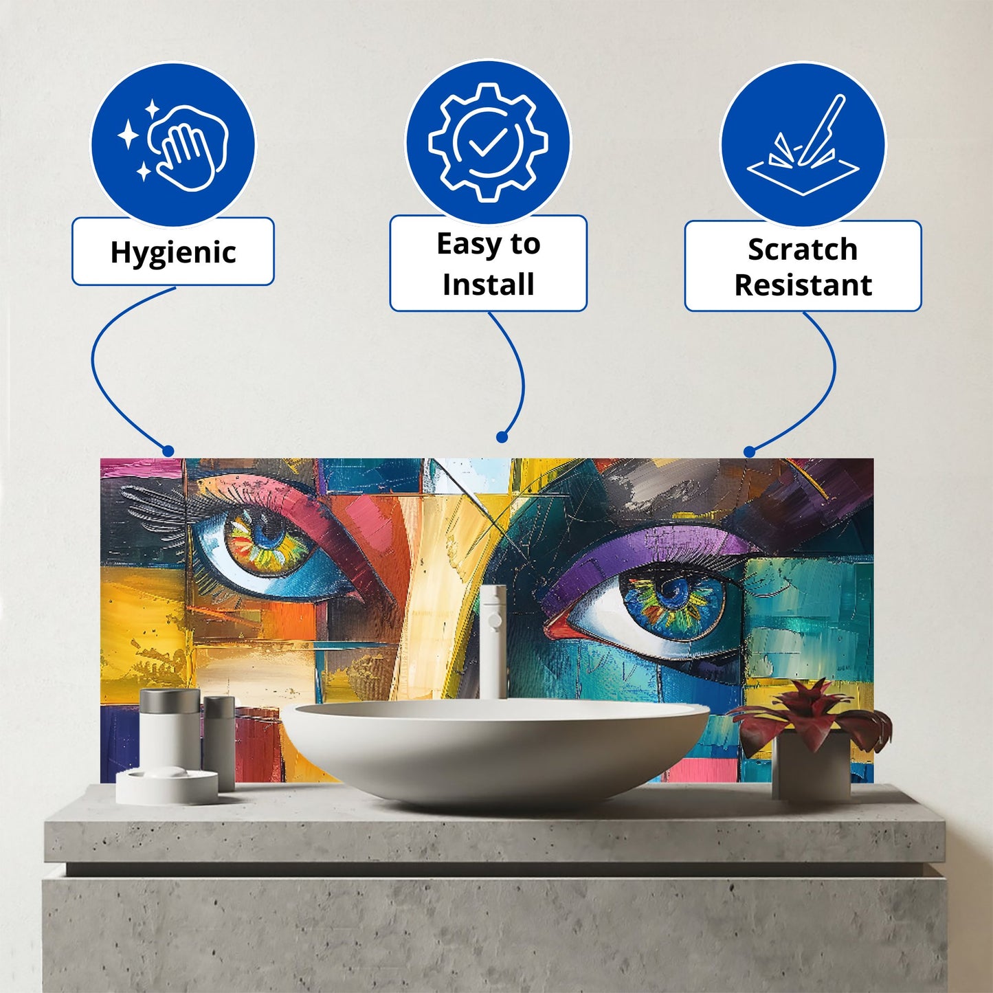 Fragmented Vision: Eyes Of The Soul Glass Bathroom Splashback