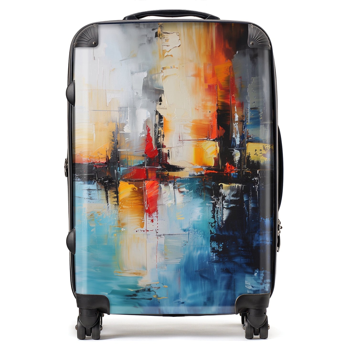 Reflective Splendour: City In Abstract Suitcase