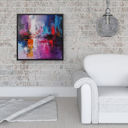 Vibrant Metropolis: A Palette Of Emotions Framed Canvas