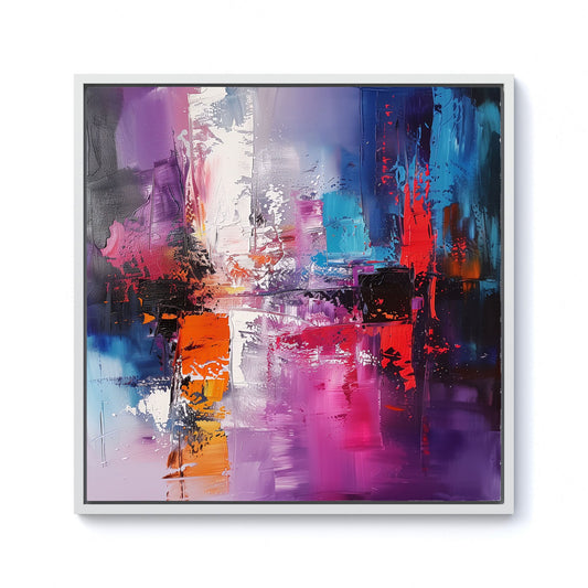 Vibrant Metropolis: A Palette Of Emotions Framed Canvas