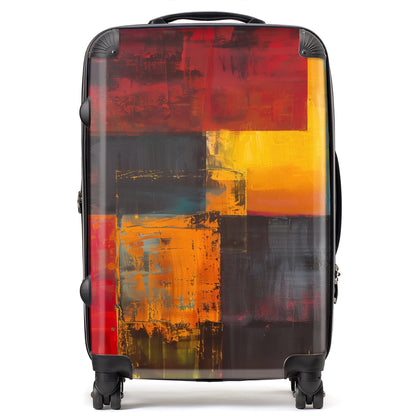 Golden Blocks Of Abstract Suitcase