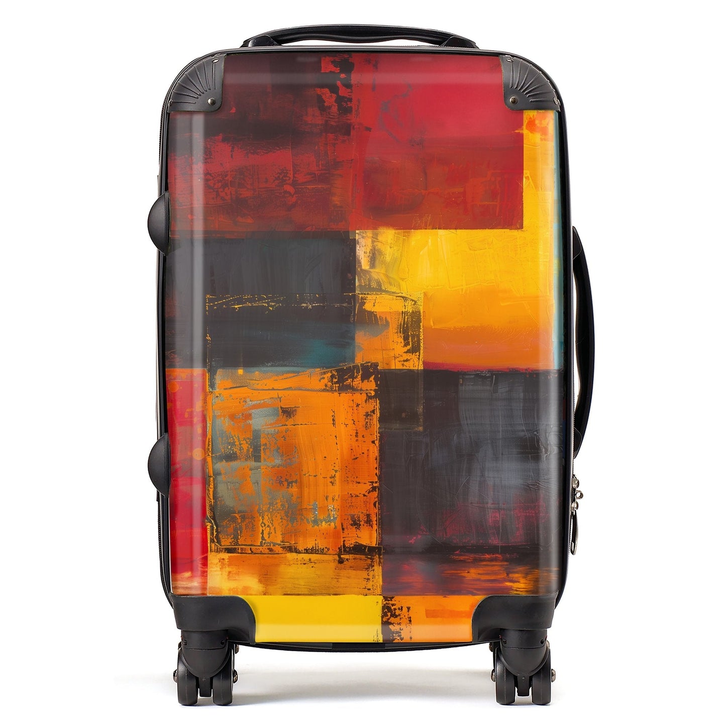 Golden Blocks Of Abstract Suitcase