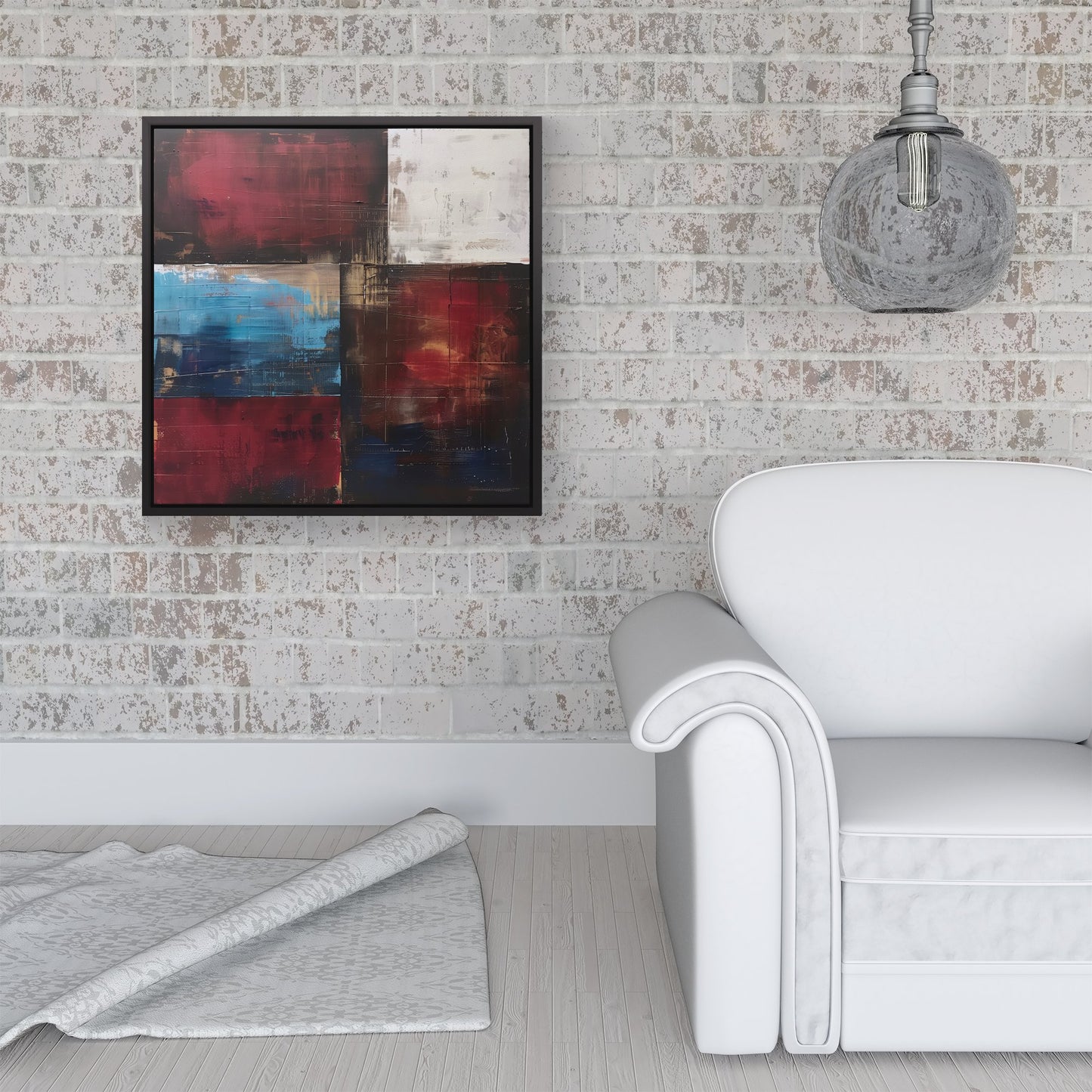 Rustic Harmony In Bold Colours Framed Canvas