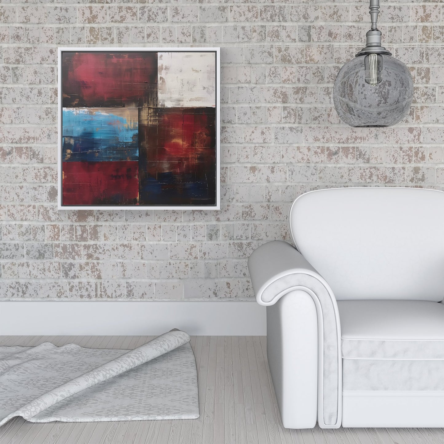 Rustic Harmony In Bold Colours Framed Canvas