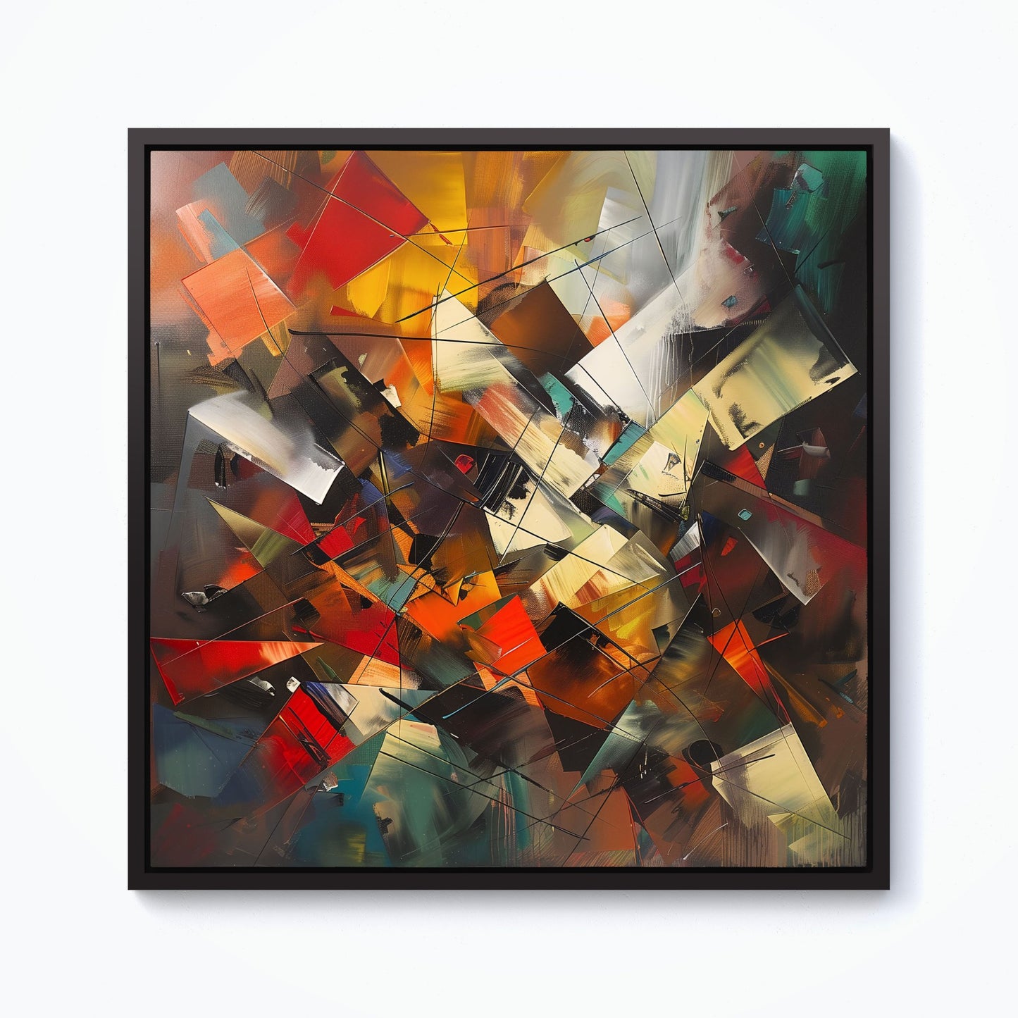 Dynamic Chaos: Energy Unleashed Framed Canvas