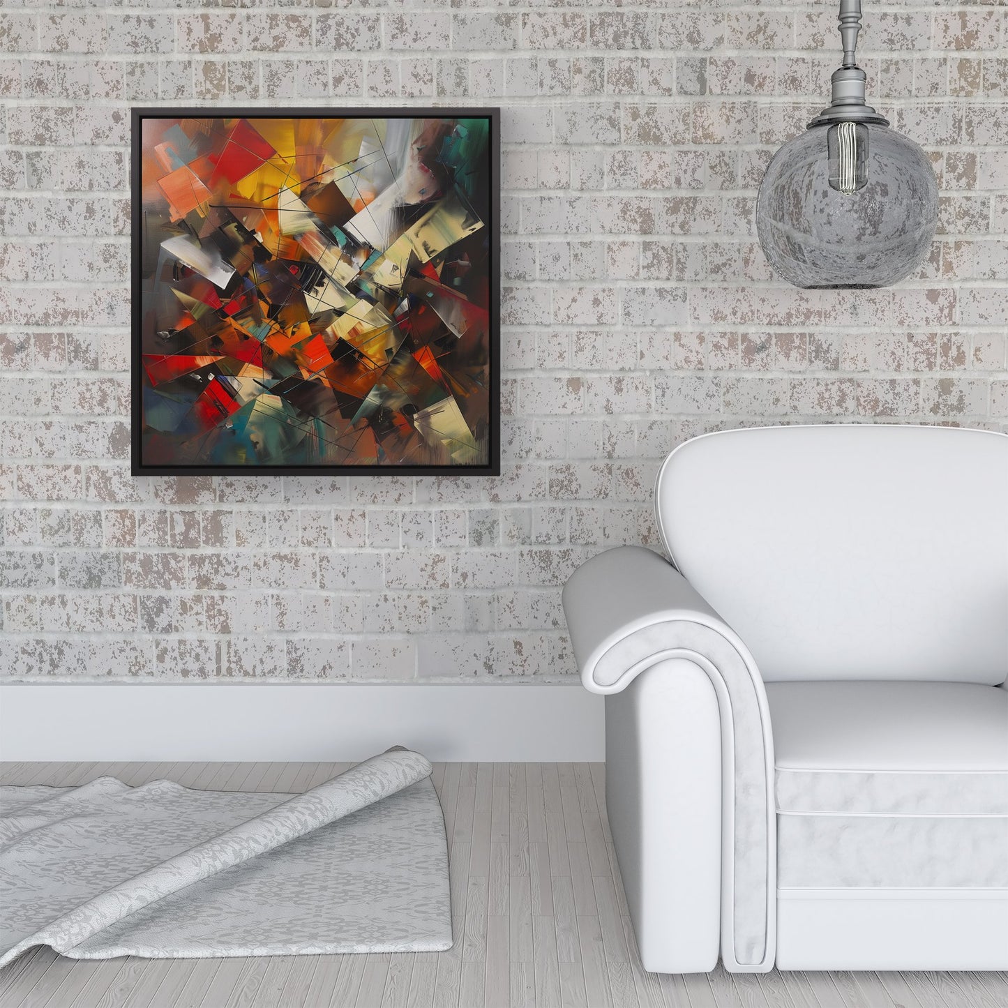 Dynamic Chaos: Energy Unleashed Framed Canvas