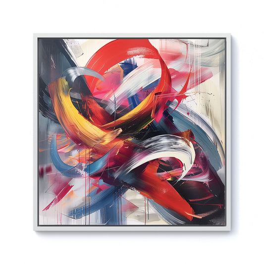 Swirling Symphony Of Colours Framed Canvas