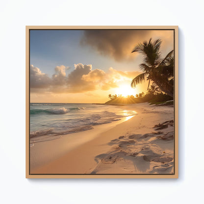 Sunrise In Paradise Framed Canvas