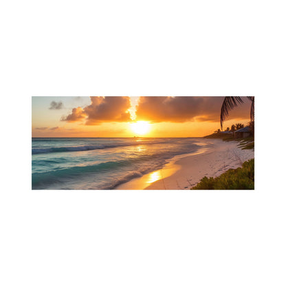 Sunrise On The Beach Glass Bathroom Splashback