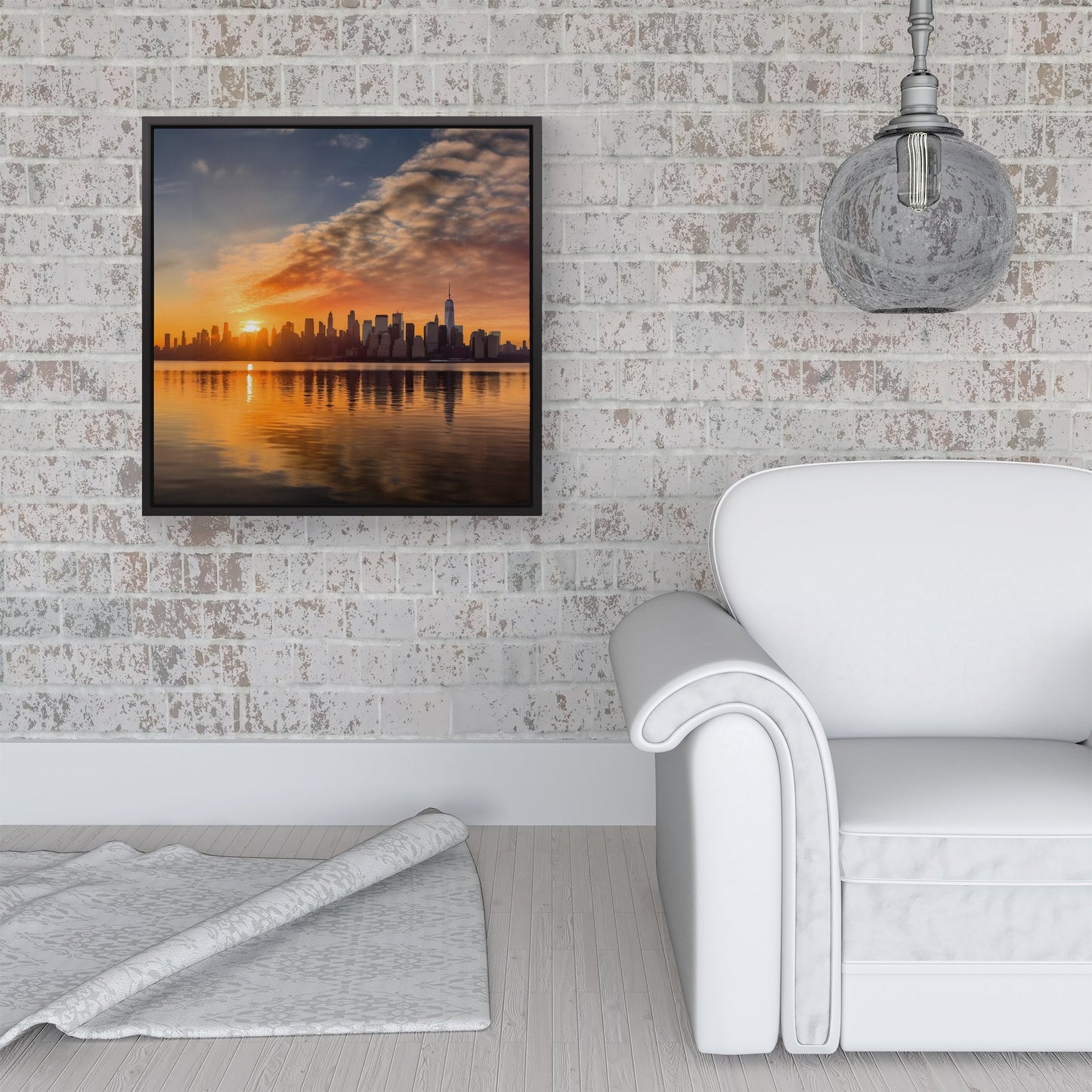 New York At Sunrise Framed Canvas