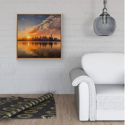 New York At Sunrise Framed Canvas