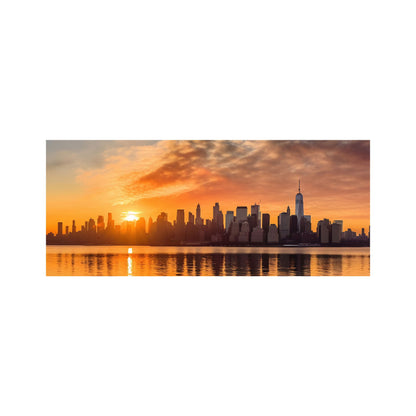 New York At Sunrise Glass Bathroom Splashback