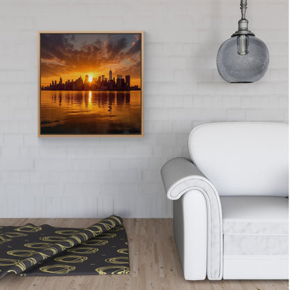 Sunrise In The City Framed Canvas