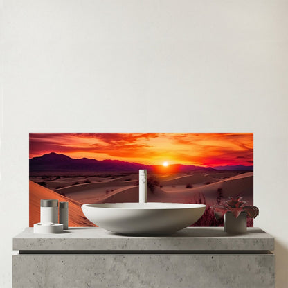 Sunset In The Desert Glass Bathroom Splashback