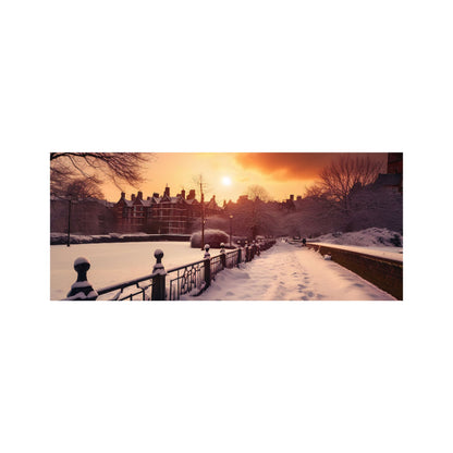 A Snowy Walk In London Glass Bathroom Splashback