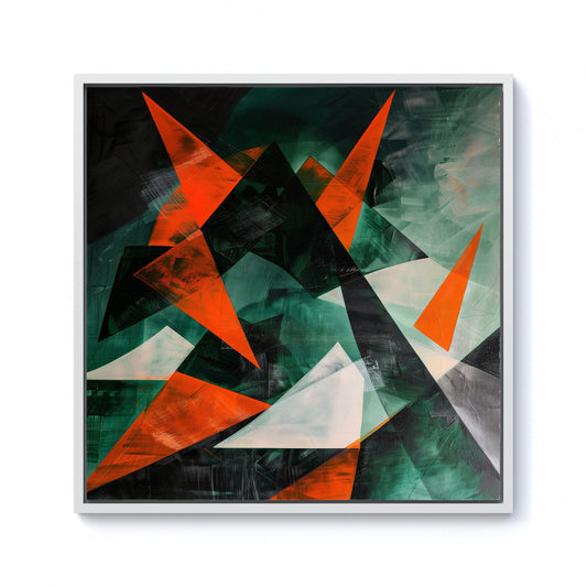 Curved Geometry Framed Canvas