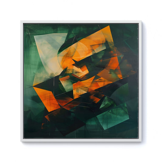 Sharp Triangles Framed Canvas