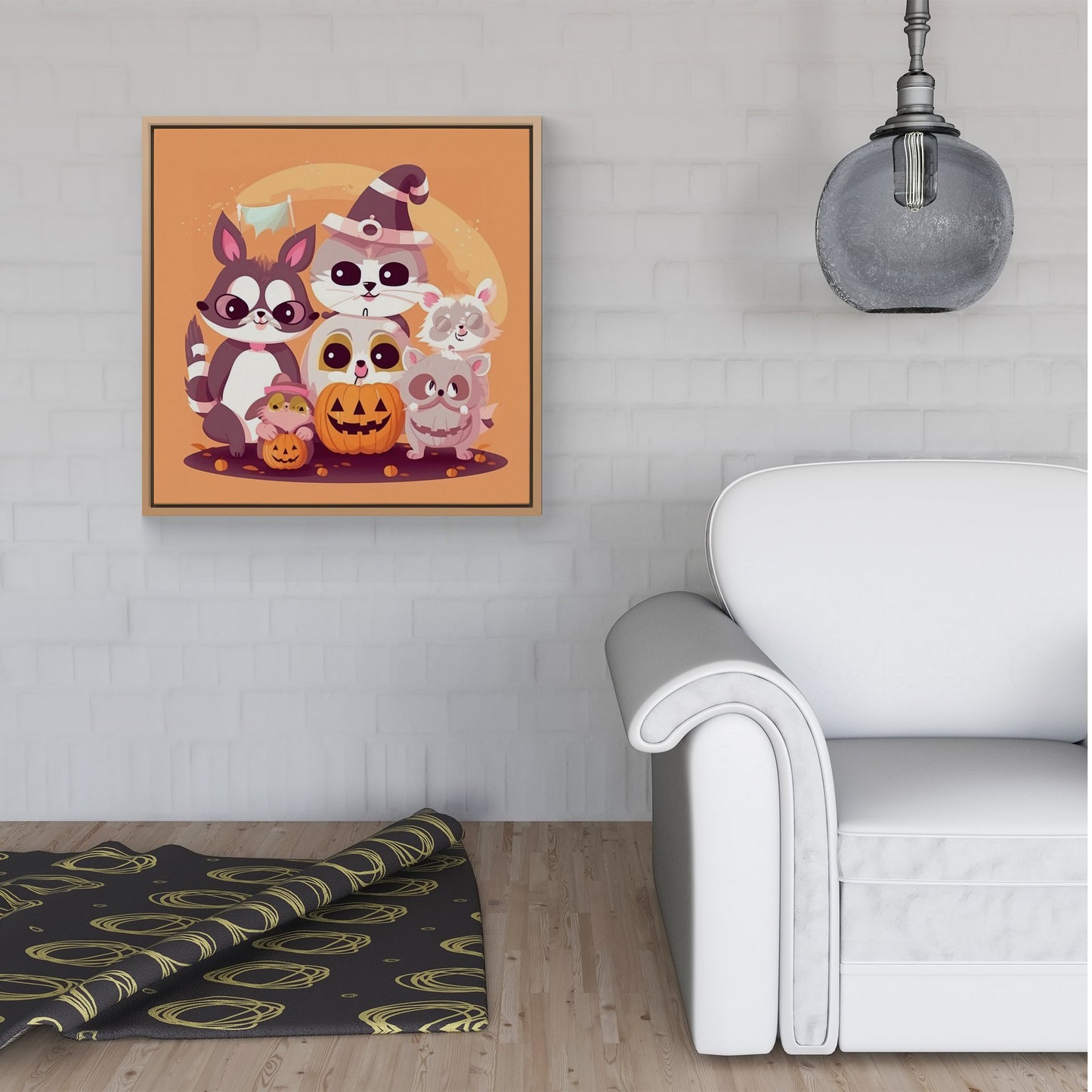 Pets Trick Or Treat Framed Canvas