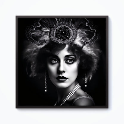 Edwardian Showgirl Splashart Framed Canvas