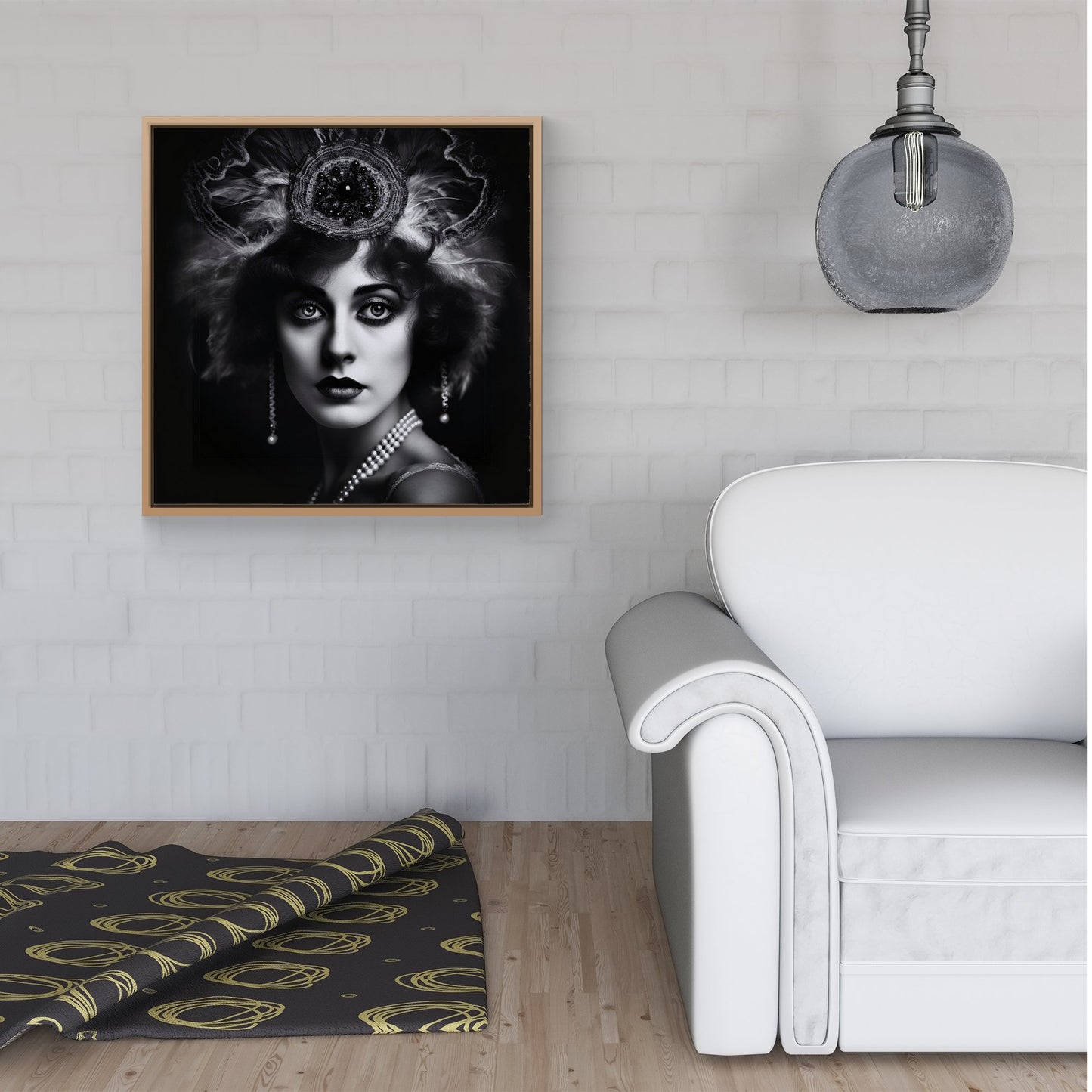 Edwardian Showgirl Splashart Framed Canvas