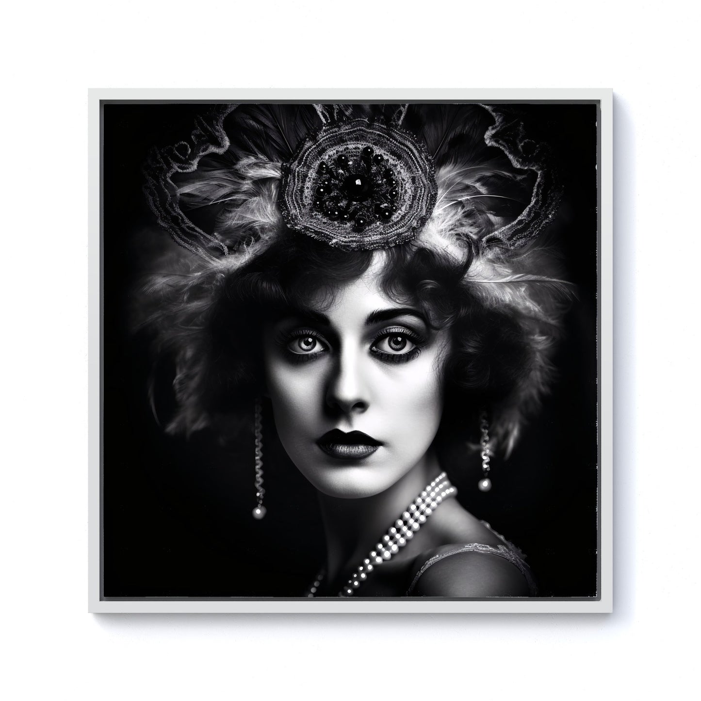 Edwardian Showgirl Splashart Framed Canvas