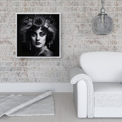 Edwardian Showgirl Splashart Framed Canvas