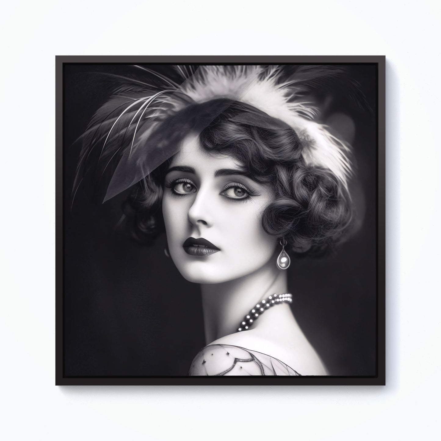 Glamorous Edwardian Showgirl Framed Canvas