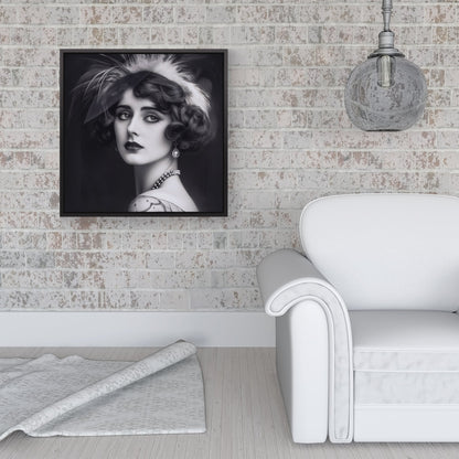 Glamorous Edwardian Showgirl Framed Canvas